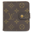 ルイヴィトン LOUIS VUITTON コンパクトジップ M61667 モノグラム モノグラムキャンバス 二つ折り財布 ゴールド金具 茶