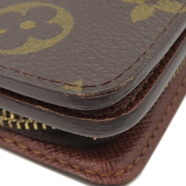 ルイヴィトン LOUIS VUITTON コンパクトジップ M61667 モノグラム モノグラムキャンバス 二つ折り財布 ゴールド金具 茶
