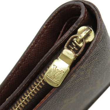 ルイヴィトン LOUIS VUITTON コンパクトジップ M61667 モノグラム モノグラムキャンバス 二つ折り財布 ゴールド金具 茶