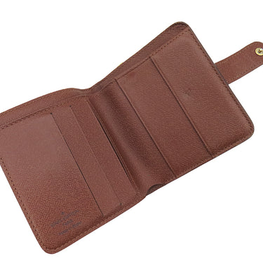 ルイヴィトン LOUIS VUITTON コンパクトジップ M61667 モノグラム モノグラムキャンバス 二つ折り財布 ゴールド金具 茶