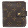 ルイヴィトン LOUIS VUITTON コンパクトジップ M61667 モノグラム モノグラムキャンバス 二つ折り財布 ゴールド金具 茶