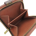 ルイヴィトン LOUIS VUITTON コンパクトジップ M61667 モノグラム モノグラムキャンバス 二つ折り財布 ゴールド金具 茶