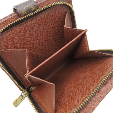 ルイヴィトン LOUIS VUITTON コンパクトジップ M61667 モノグラム モノグラムキャンバス 二つ折り財布 ゴールド金具 茶