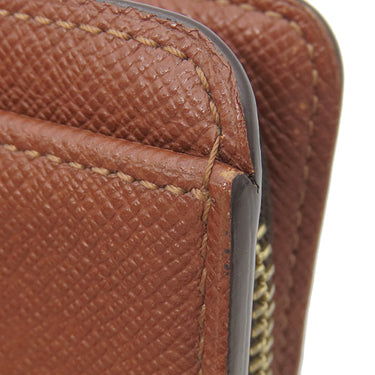 ルイヴィトン LOUIS VUITTON コンパクトジップ M61667 モノグラム モノグラムキャンバス 二つ折り財布 ゴールド金具 茶