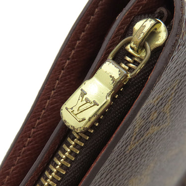 ルイヴィトン LOUIS VUITTON コンパクトジップ M61667 モノグラム モノグラムキャンバス 二つ折り財布 ゴールド金具 茶