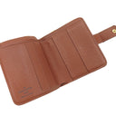 ルイヴィトン LOUIS VUITTON コンパクトジップ M61667 モノグラム モノグラムキャンバス 二つ折り財布 ゴールド金具 茶