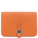 エルメス HERMES ドゴン コンパクト オレンジ トゴ 二つ折り財布 シルバー金具