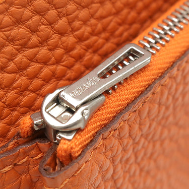 エルメス HERMES ドゴン コンパクト オレンジ トゴ 二つ折り財布 シルバー金具
