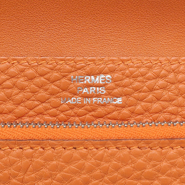 エルメス HERMES ドゴン コンパクト オレンジ トゴ 二つ折り財布 シルバー金具