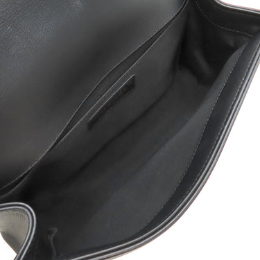 シャネル CHANEL ボーイシャネル A67086 ブラック レザー ショルダーバッグ ヴィンテージ金具 黒 シェブロン チェーンショルダー