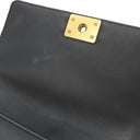 シャネル CHANEL ボーイシャネル A67086 ブラック レザー ショルダーバッグ ヴィンテージ金具 黒 シェブロン チェーンショルダー