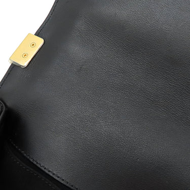 シャネル CHANEL ボーイシャネル A67086 ブラック レザー ショルダーバッグ ヴィンテージ金具 黒 シェブロン チェーンショルダー