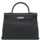 エルメス HERMES ケリー35 内縫い ブラック トゴ 2WAYバッグ シルバー金具 黒
