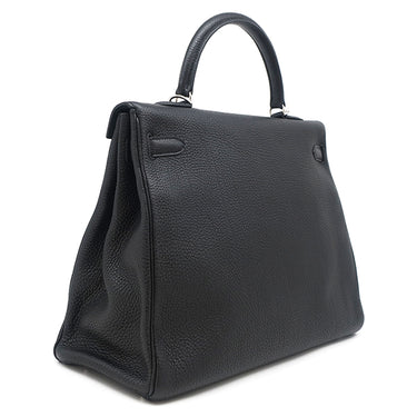 エルメス HERMES ケリー35 内縫い ブラック トゴ 2WAYバッグ シルバー金具 黒