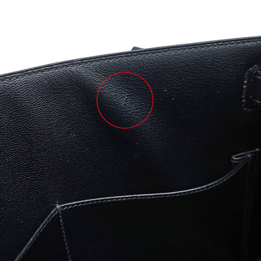 エルメス HERMES ケリー28 外縫い ネイビー系 ボックスカーフ ハンドバッグ ゴールド金具 紺 ストラップ・カデナ欠品