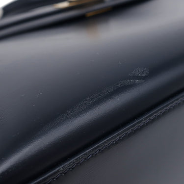 エルメス HERMES ケリー28 外縫い ネイビー系 ボックスカーフ ハンドバッグ ゴールド金具 紺 ストラップ・カデナ欠品
