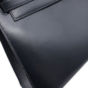 エルメス HERMES ケリー28 外縫い ネイビー系 ボックスカーフ ハンドバッグ ゴールド金具 紺 ストラップ・カデナ欠品