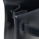 エルメス HERMES ケリー28 外縫い ネイビー系 ボックスカーフ ハンドバッグ ゴールド金具 紺 ストラップ・カデナ欠品