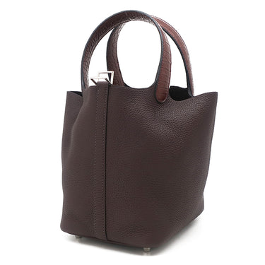 エルメス HERMES ピコタンロックPM タッチ ルージュセリエ トリヨンクレマンス アリゲーター ハンドバッグ シルバー金具 新品 未使用 ボルドー クロコ