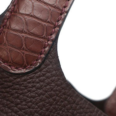 エルメス HERMES ピコタンロックPM タッチ ルージュセリエ トリヨンクレマンス アリゲーター ハンドバッグ シルバー金具 新品 未使用 ボルドー クロコ