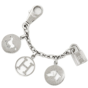 エルメス HERMES アミュレット 4 ブルロック シルバー メタル バッグチャーム カデナ ホース 犬 H