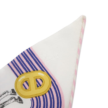 エルメス HERMES ツイリー ホワイト×マルチカラー シルク スカーフ 【GARDE ROBE POP/ガルドローブポップ】