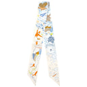 エルメス HERMES ツイリー クリーム×ブルーシエル×オレンジ シルク スカーフ 新品 未使用 【SUR MON NUAGE/私の雲】