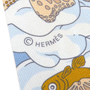 エルメス HERMES ツイリー クリーム×ブルーシエル×オレンジ シルク スカーフ 新品 未使用 【SUR MON NUAGE/私の雲】