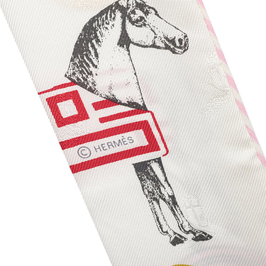 エルメス HERMES ツイリー ホワイト×マルチカラー シルク スカーフ 【GARDE ROBE POP/ガルドローブポップ】