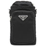 プラダ PRADA Re-Nylon スマートフォンケース 2ZH155 ブラック ナイロン レザー ショルダーバッグ シルバー金具 黒 三角ロゴ