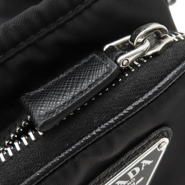 プラダ PRADA Re-Nylon スマートフォンケース 2ZH155 ブラック ナイロン レザー ショルダーバッグ シルバー金具 黒 三角ロゴ