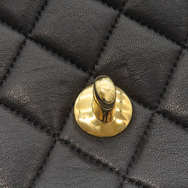 シャネル CHANEL マトラッセ 親子バッグ 子のみ ブラック ラムスキン ハンドバッグ ゴールド金具 黒