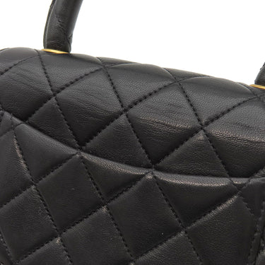 シャネル CHANEL マトラッセ 親子バッグ 子のみ ブラック ラムスキン ハンドバッグ ゴールド金具 黒