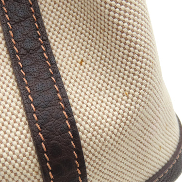 エルメス HERMES ガーデンパーティーTPM ナチュラル×マロン トワルアッシュ レザー 2WAYバッグ シルバー金具 茶 ショルダー 斜め掛け