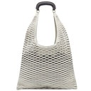 マルニ MARNI メッシュ トート ホワイト×ブラック レザー ショルダーバッグ ゴールド金具 白 ハンドバッグ 肩掛け