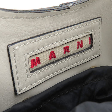 マルニ MARNI メッシュ トート ホワイト×ブラック レザー ショルダーバッグ ゴールド金具 白 ハンドバッグ 肩掛け