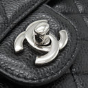 シャネル CHANEL マトラッセ 25 フラップバッグ A01112 ブラック キャビアスキン ショルダーバッグ シルバー金具 黒 ダブルフラップ ダブルチェーン Wチェーン