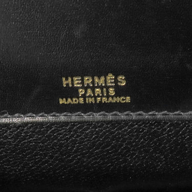 エルメス HERMES ダルヴィ MM ブラック ボックスカーフ ハンドバッグ ゴールド金具 黒
