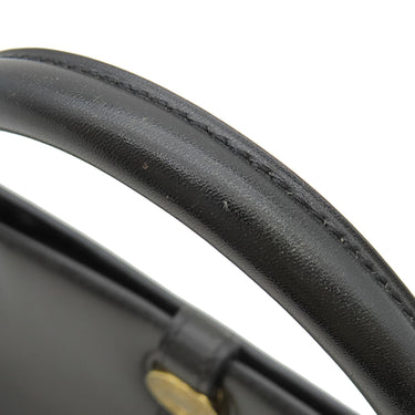 エルメス HERMES ダルヴィ MM ブラック ボックスカーフ ハンドバッグ ゴールド金具 黒