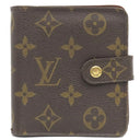 ルイヴィトン LOUIS VUITTON コンパクトジップ M61667 モノグラム モノグラムキャンバス 二つ折り財布 ゴールド金具 茶