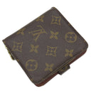 ルイヴィトン LOUIS VUITTON コンパクトジップ M61667 モノグラム モノグラムキャンバス 二つ折り財布 ゴールド金具 茶