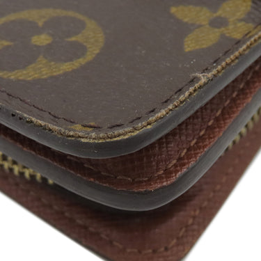 ルイヴィトン LOUIS VUITTON コンパクトジップ M61667 モノグラム モノグラムキャンバス 二つ折り財布 ゴールド金具 茶