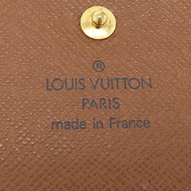 ルイヴィトン LOUIS VUITTON ポルトモネ ビエ カルトクレディ M61652 モノグラム モノグラムキャンバス 二つ折り財布 ゴールド金具 茶 Wホック財布