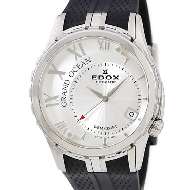 腕時計 エドックス EDOX グランドオーシャン デイト 80080-3-AIN 自動巻き メンズ シルバー オフセンター ローマン