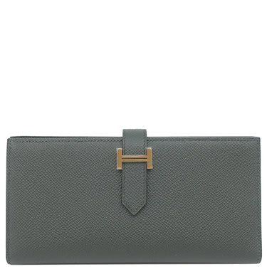エルメス HERMES ベアンスフレ ヴェールマングローブ ヴォーエプソン 長財布 ゴールド金具 新品 未使用 深緑 二つ折財布