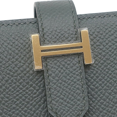 エルメス HERMES ベアンスフレ ヴェールマングローブ ヴォーエプソン 長財布 ゴールド金具 新品 未使用 深緑 二つ折財布