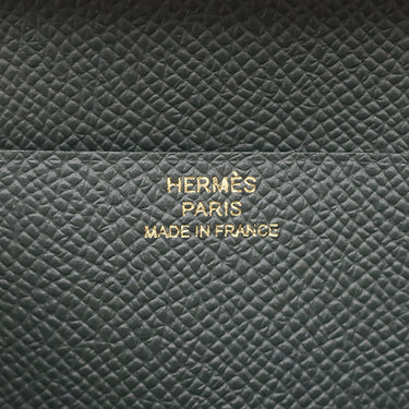 エルメス HERMES ベアンスフレ ヴェールマングローブ ヴォーエプソン 長財布 ゴールド金具 新品 未使用 深緑 二つ折財布
