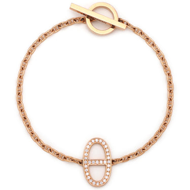 エルメス HERMES シェーヌダンクル コントゥール H122404B ピンクゴールド K18PG ダイヤモンド SH ブレスレット Au750 18K ダイヤ