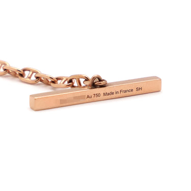 エルメス HERMES シェーヌダンクル コントゥール H122404B ピンクゴールド K18PG ダイヤモンド SH ブレスレット Au750 18K ダイヤ