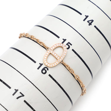 エルメス HERMES シェーヌダンクル コントゥール H122404B ピンクゴールド K18PG ダイヤモンド SH ブレスレット Au750 18K ダイヤ